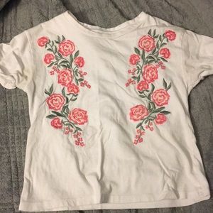 Arizona Jean co. Shirt crop top cute rose design